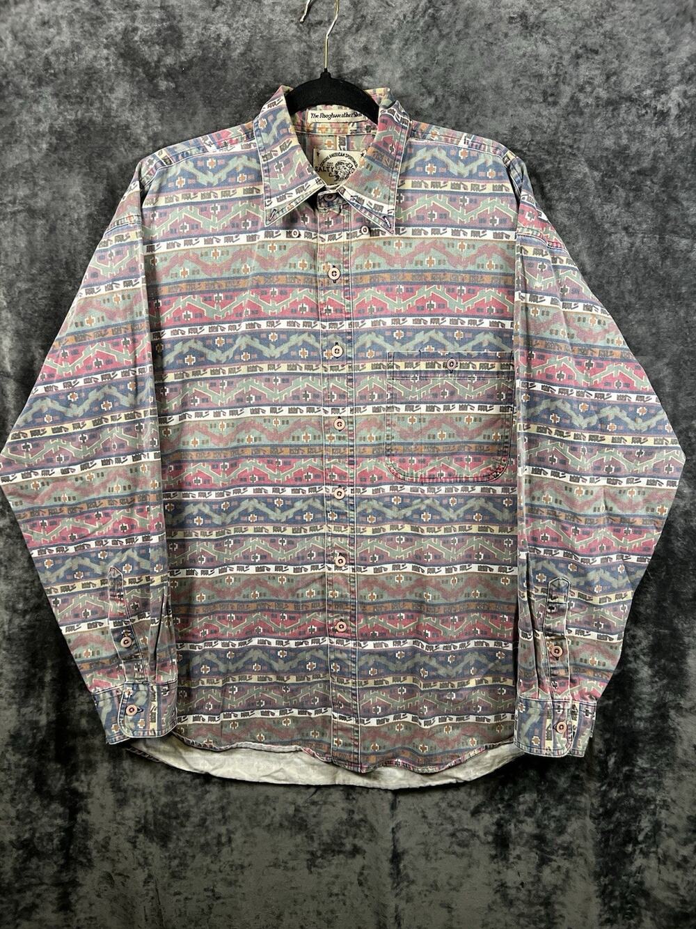 Vintage Gant Salty Dog Southwestern Aztec Button Up Shirt Men’s L Cotton USA